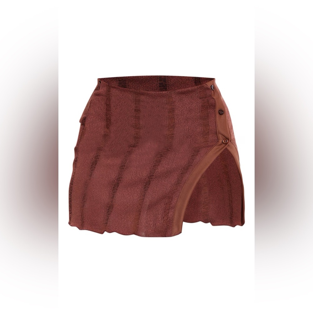 Elegant Brown Knit Skirt